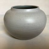 Grey blue ceramic round vase