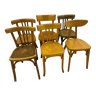 Lot de 6 chaises de bistrot dépareillées dont chaises Baumann et Luterma