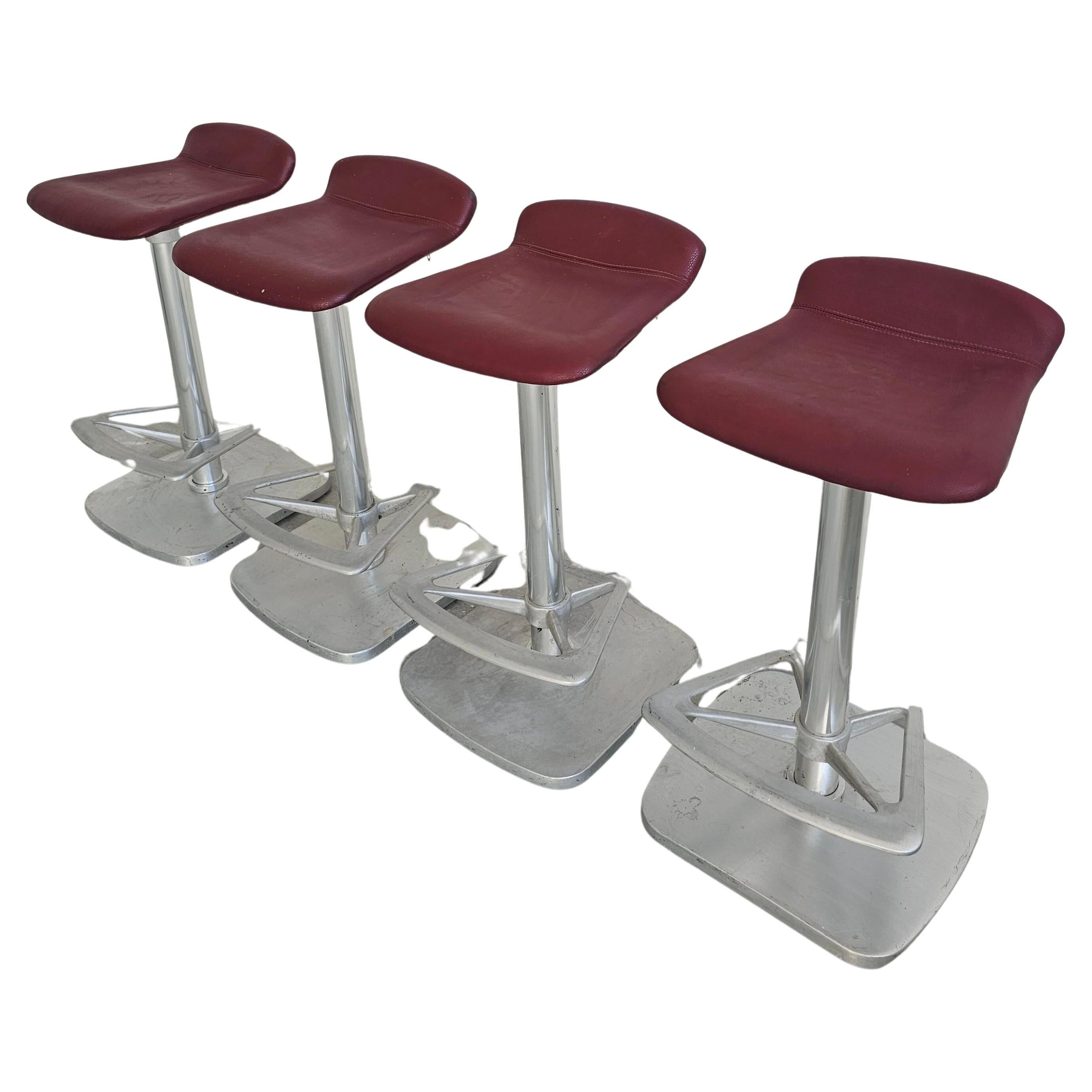 Set of 4 postmodern bar stools by Indecasa, design by Joan Casas, 1980s.