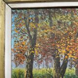 Old painting, river landscape signed M.Bonvin