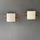 Pair of teak wall lights