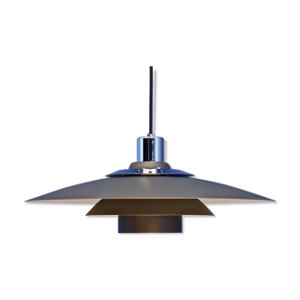 Danish hanging lamp in grey / anthracite metal, 1980s