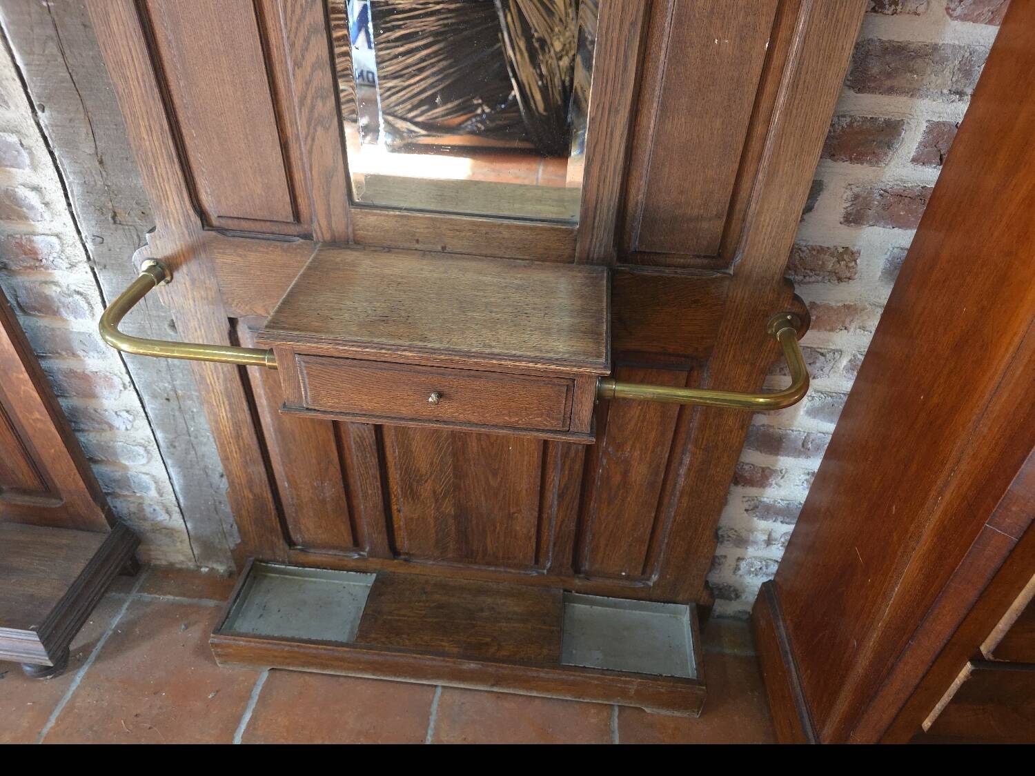 Vestiaire porte manteau ancien en chêne massif