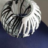 Glass spherical vase and glass paste circa 1970