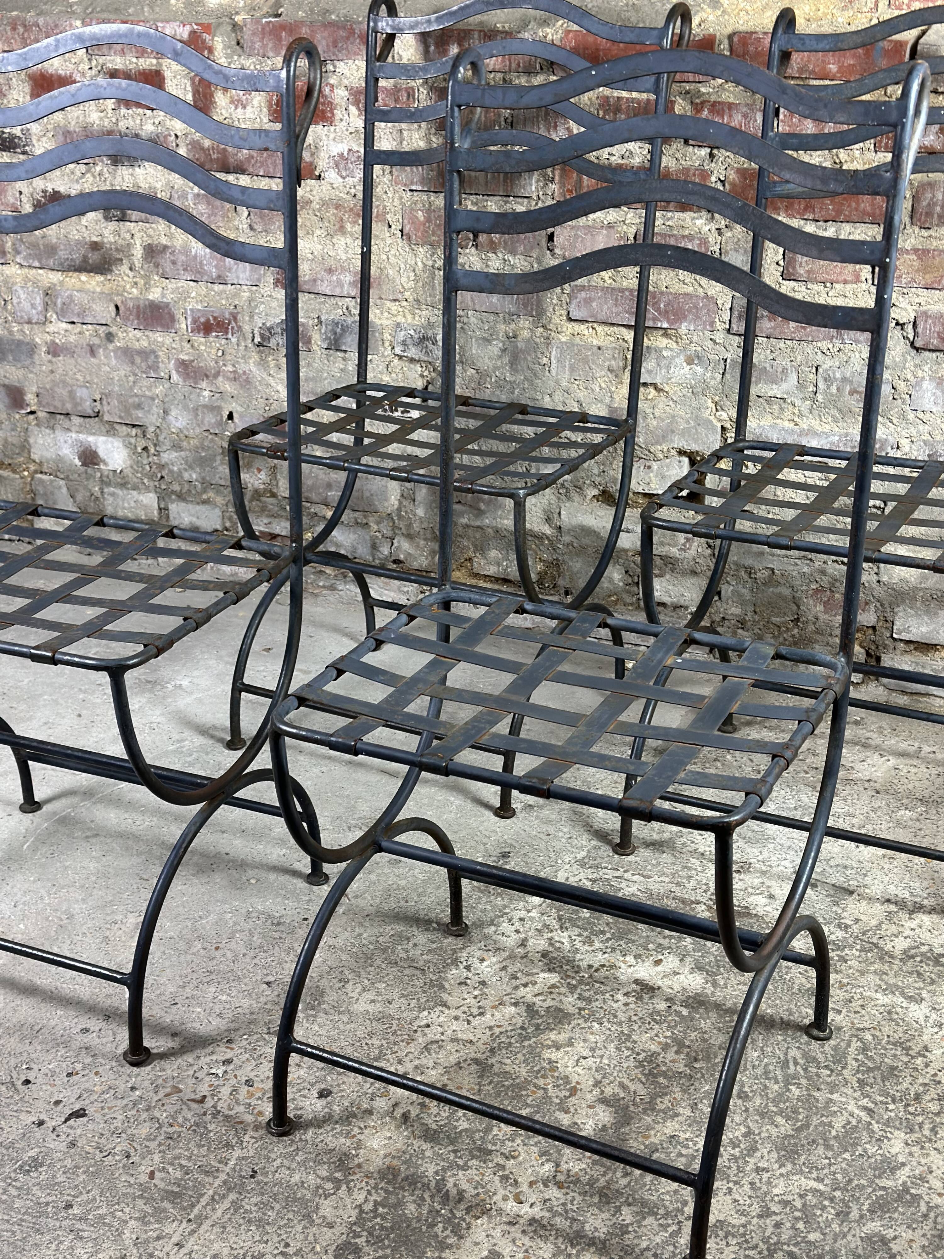 Wrought iron chairs (set of 4)