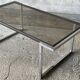 Coffee table in chromed metal and smoked glass, 1970s