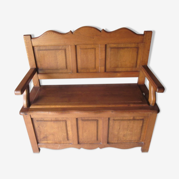 Chest bench in solid chene