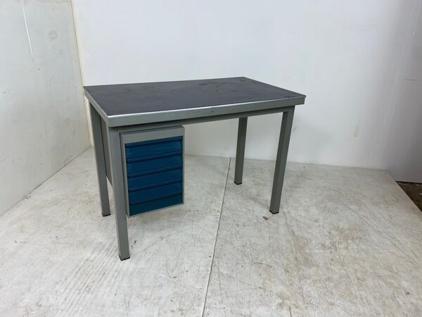 Bureau industriel en métal et linoléum de Gispen des années 1950