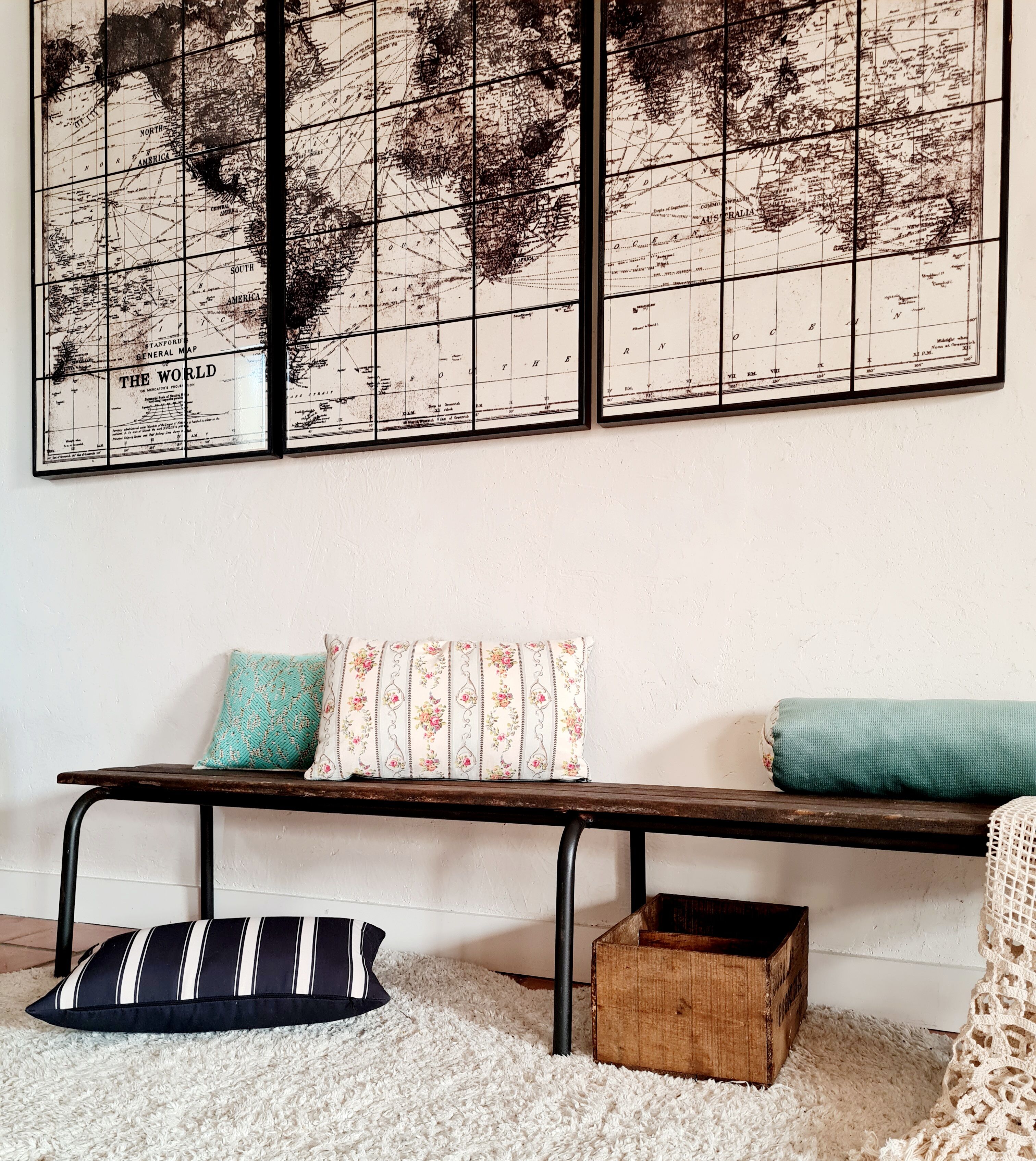 Old school bench metal and wood