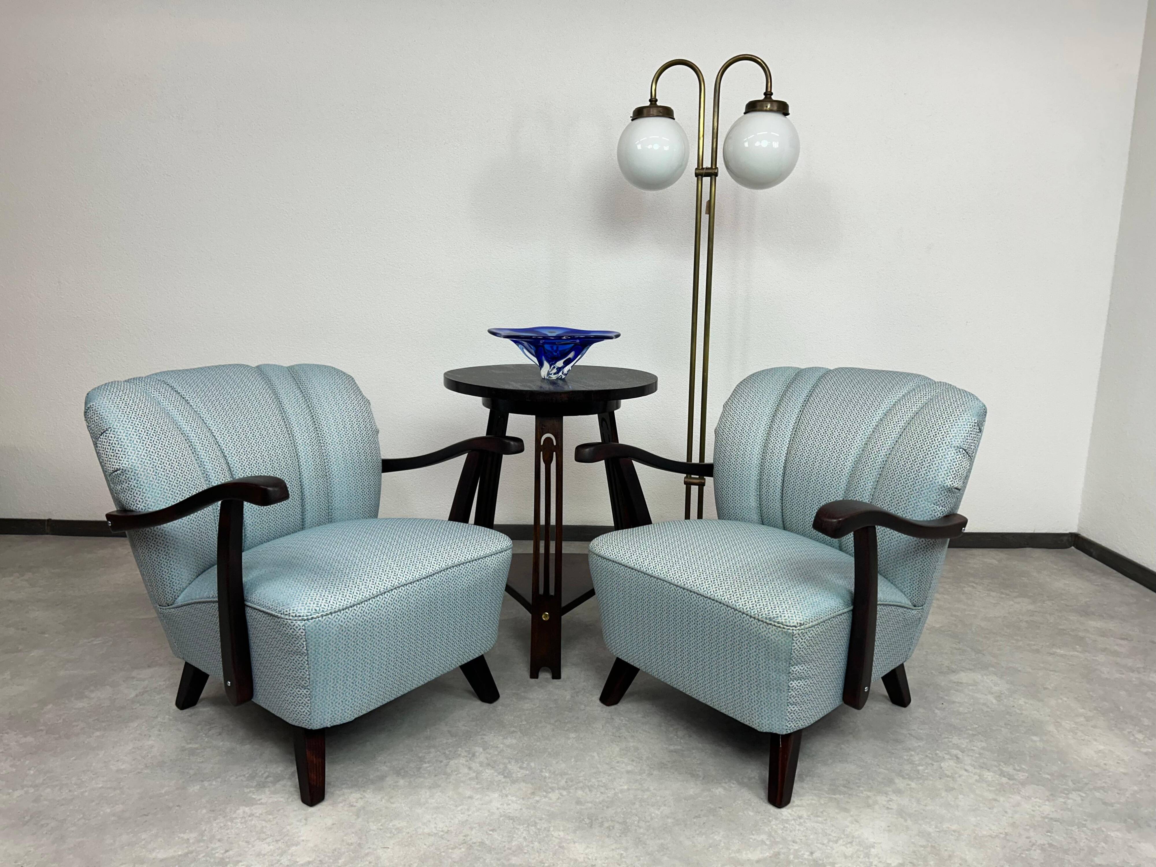 Art Deco blue club chairs