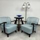 Art Deco blue club chairs