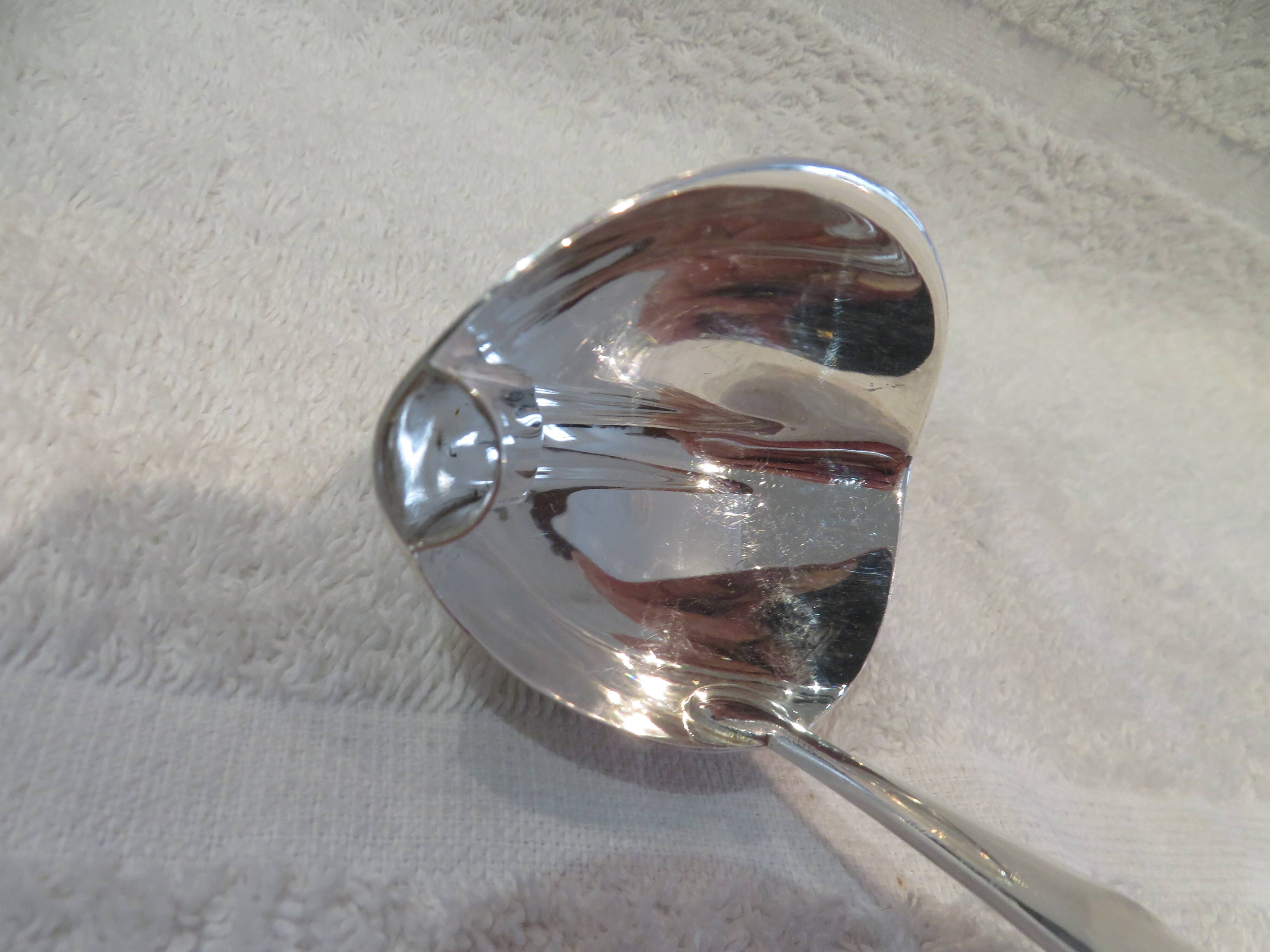 Christofle Duo 17cm silver plated metal lean fat ladle