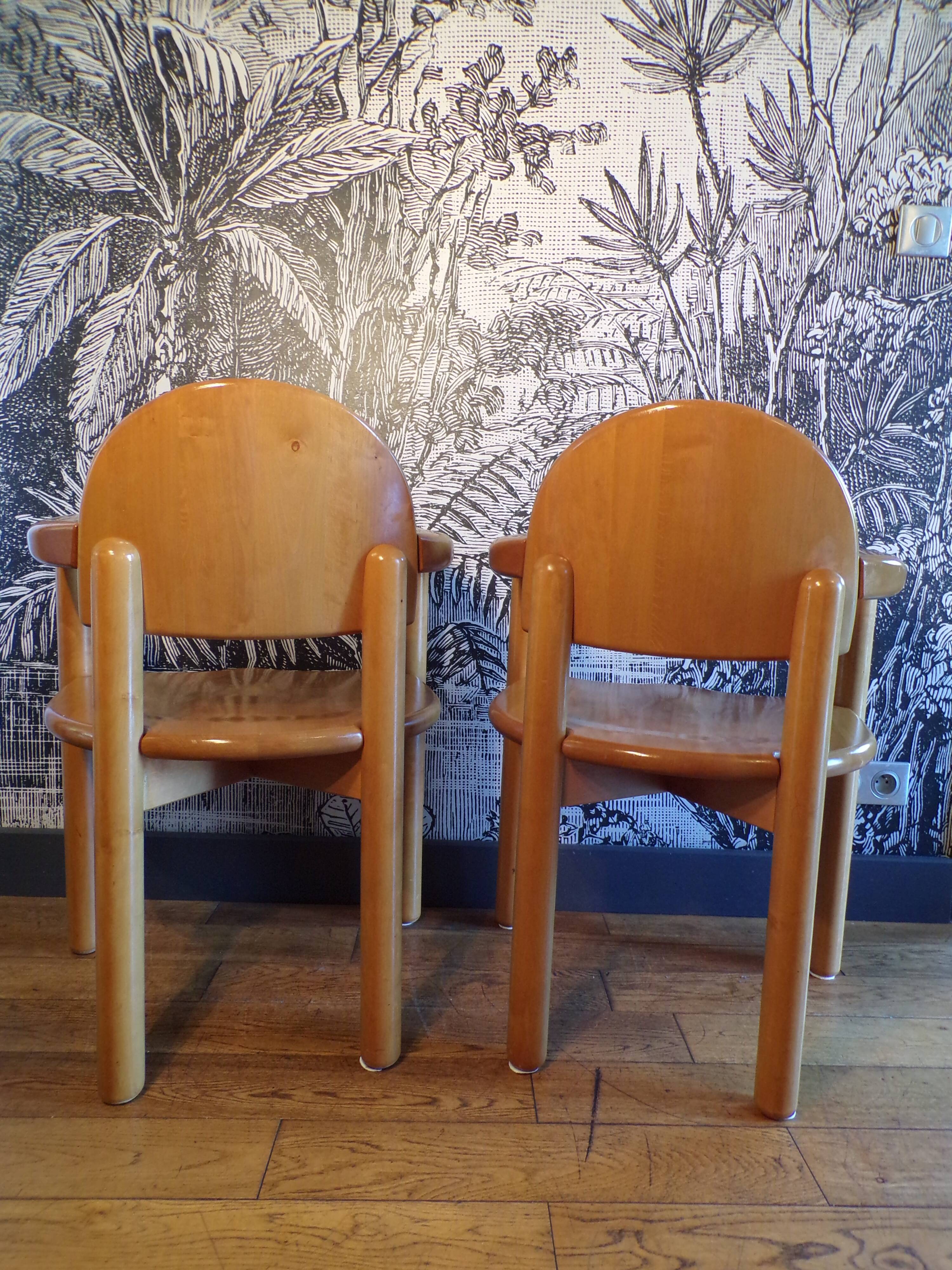 Pair of pine armchairs by Rainer Daumiller for Hirshals Savvaerk