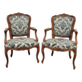 Paire de fauteuils style Louis XV Cabriolet ancien