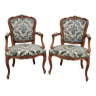 Paire de fauteuils style Louis XV Cabriolet ancien
