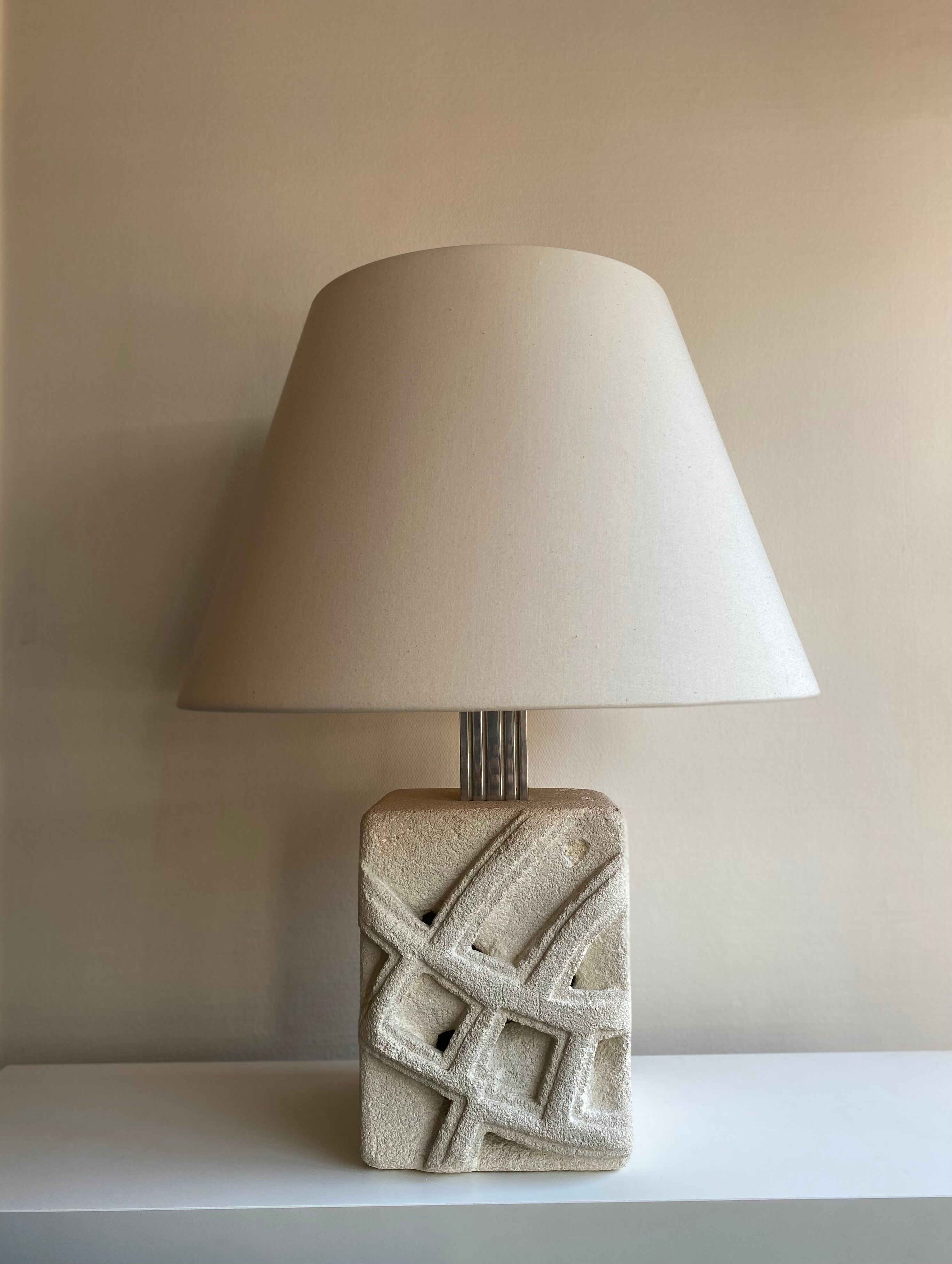 Carved stone lamp, albert tormos