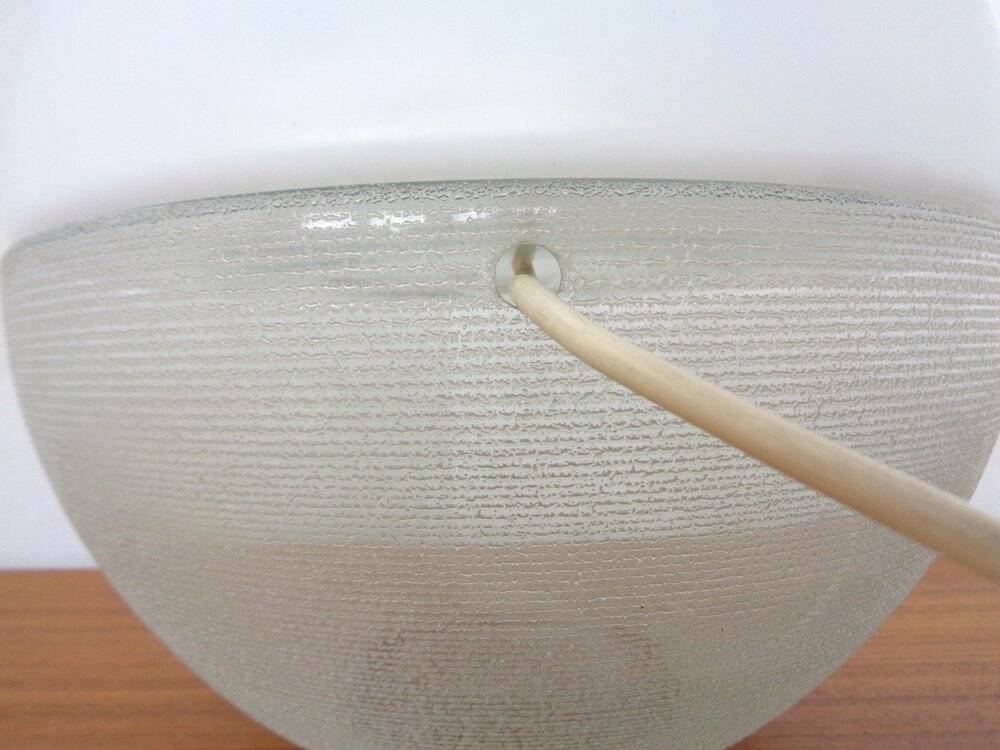 Two-Piece Opal Glass Table Ball Lamp, Italy, 1960s