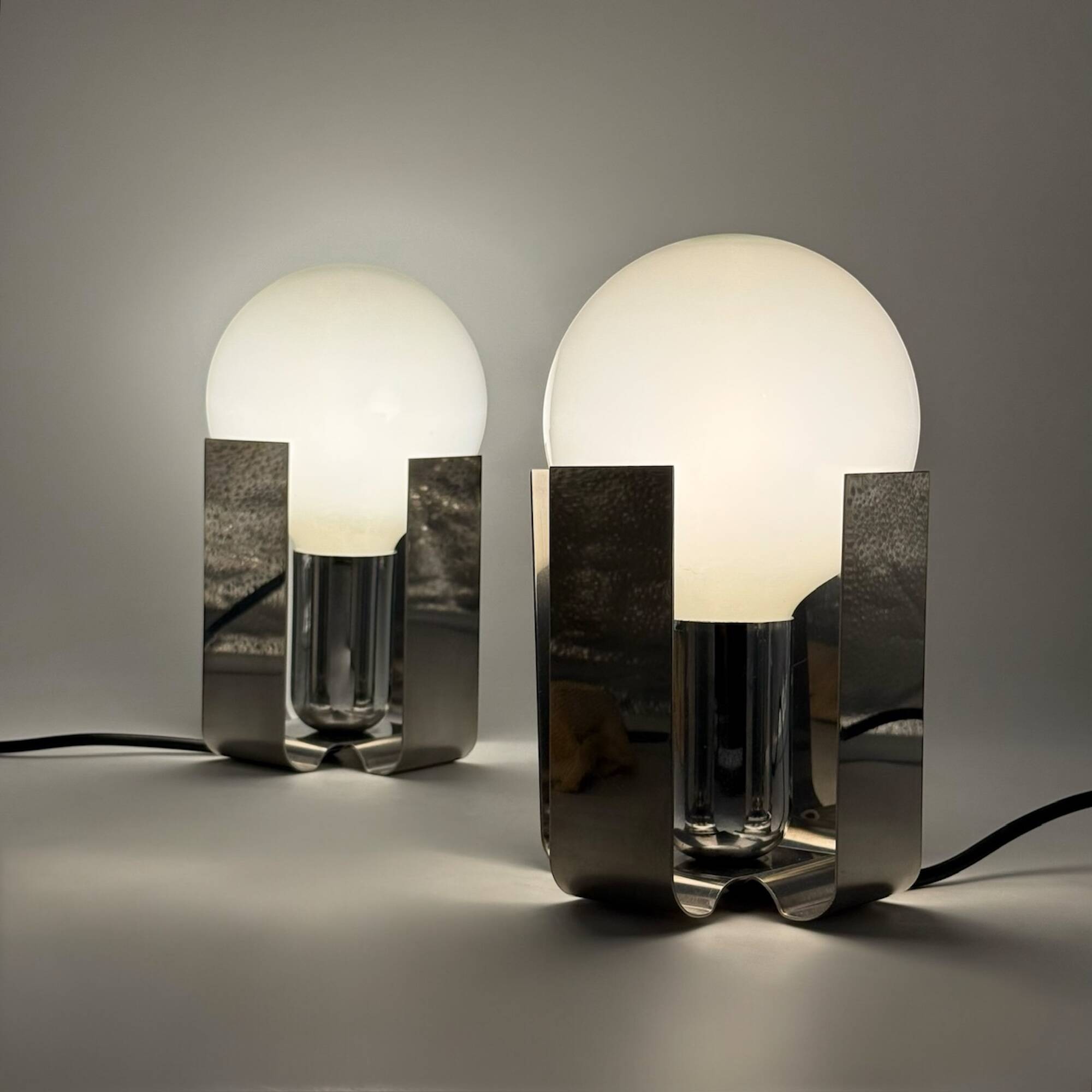 Pair of 70s Design Lamps 'BILIA' by Claudio Salocchi for Lumenform, 1970s