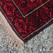 Vintage hand-knotted Boteh rug in natural wool from Afghanistan, 1960s.
