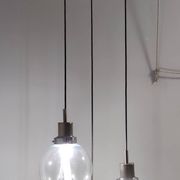 Murano Glass and Varnished Metal 3-Light Pendant by Toni Zuccheri for Venini