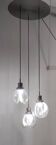 Murano Glass and Varnished Metal 3-Light Pendant by Toni Zuccheri for Venini