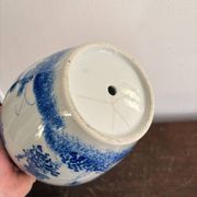 Ancient Vase Flower Pot Blue White Porcelain Bird Arita Imari Seto Peony