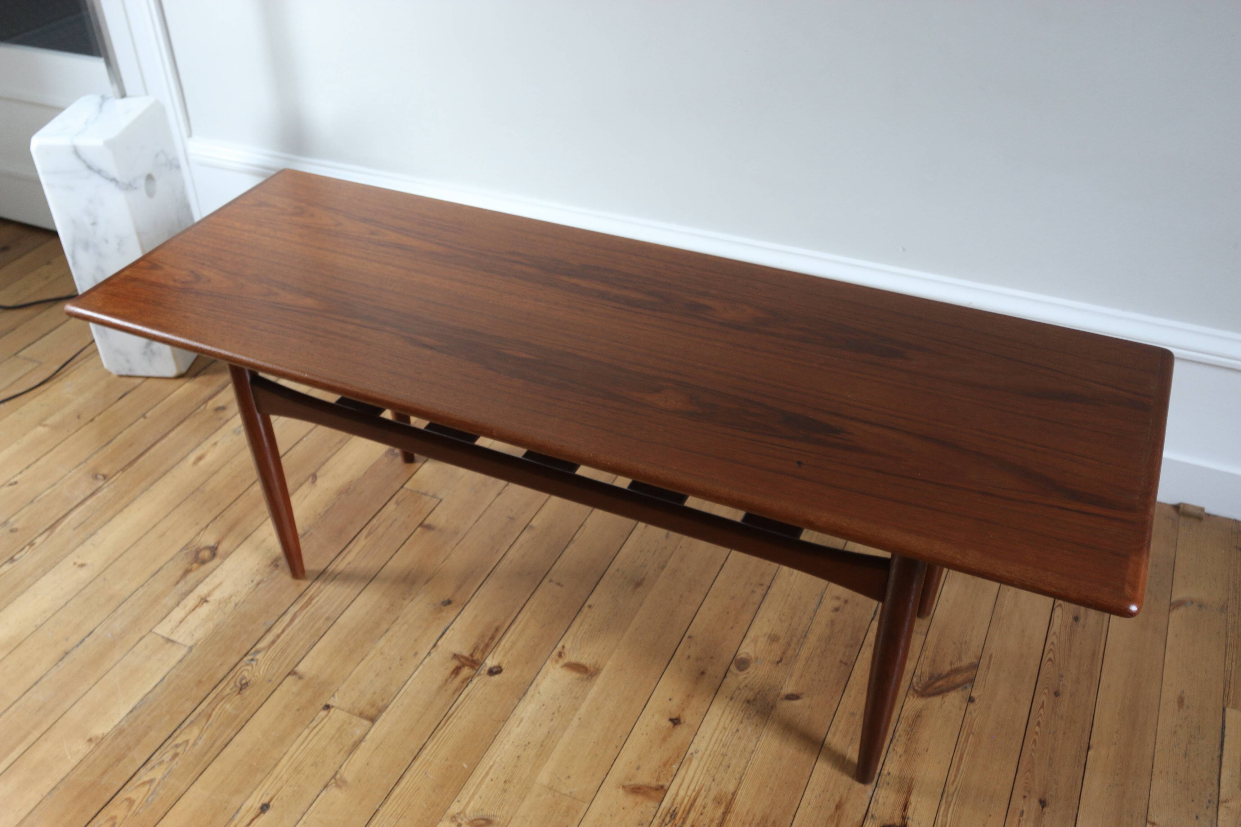 Vintage Scandinavian teak coffee table Trioh 1960s