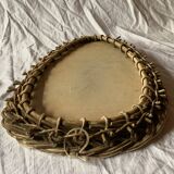 Old wicker rearview mirror