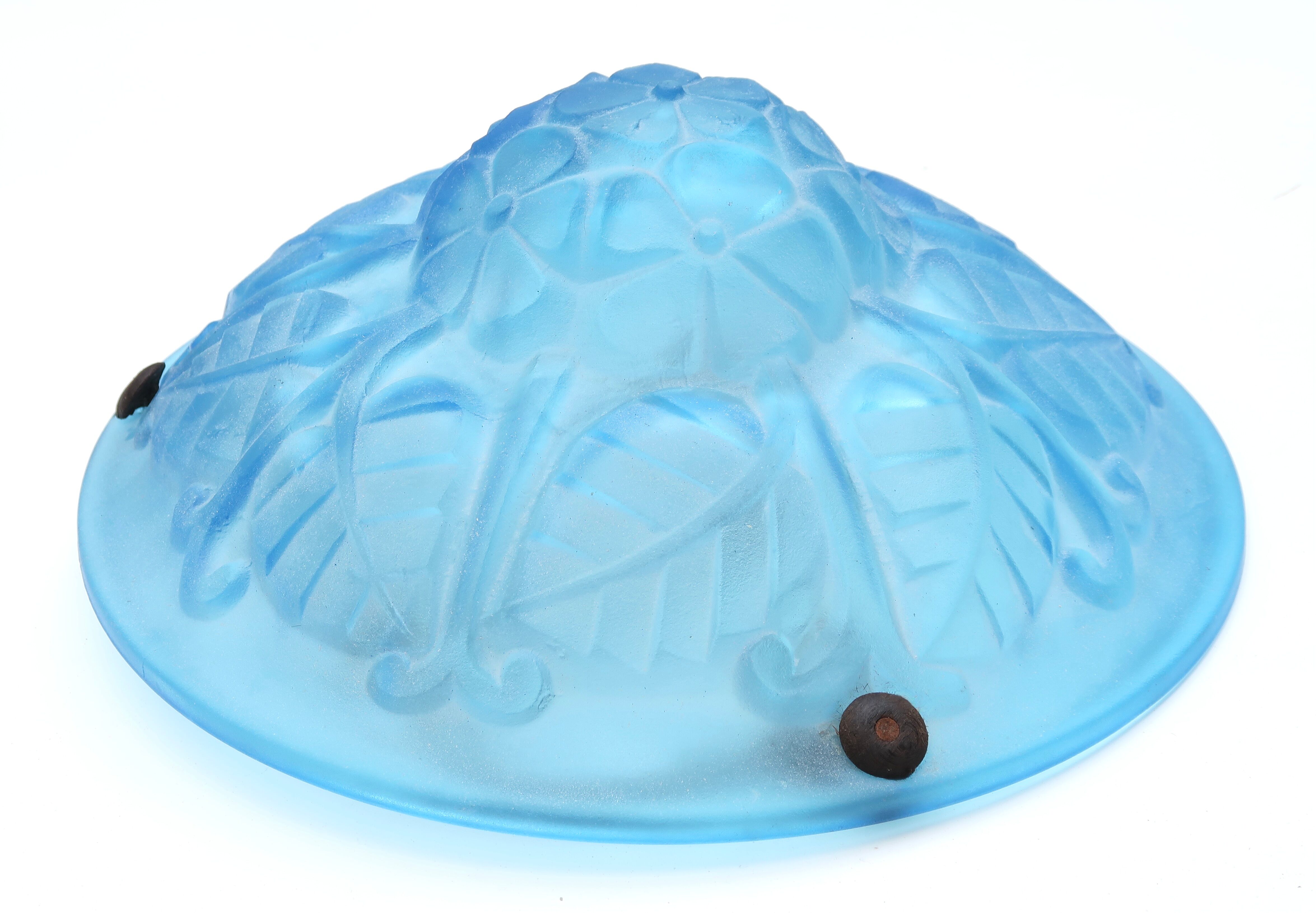 Chandelier art deco Degué in glass 30s