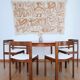 4 modernist cream chairs
