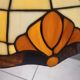 Tiffany-style stained glass pendant, vintage Honsel Germany
