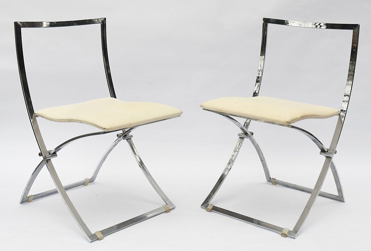 4 foldable chairs model "luisa" by marcello cuneo for mobel italia