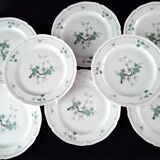 8 flat plates in Limoges porcelain by Salmon & Cie