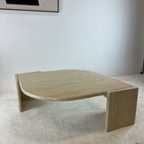 Coffee table Roche Bobois "eye" in travertine, 1970