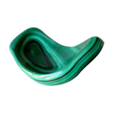 Trinket bowl free form in green malachite stone