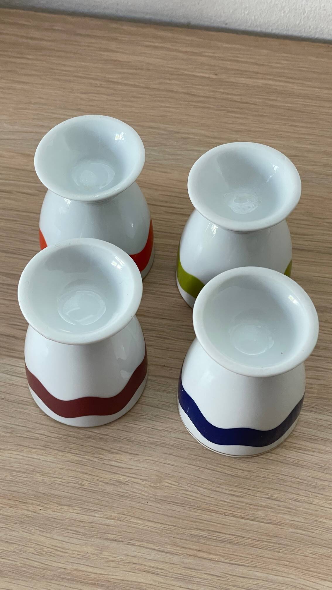 4 vintage porcelain coquetiers