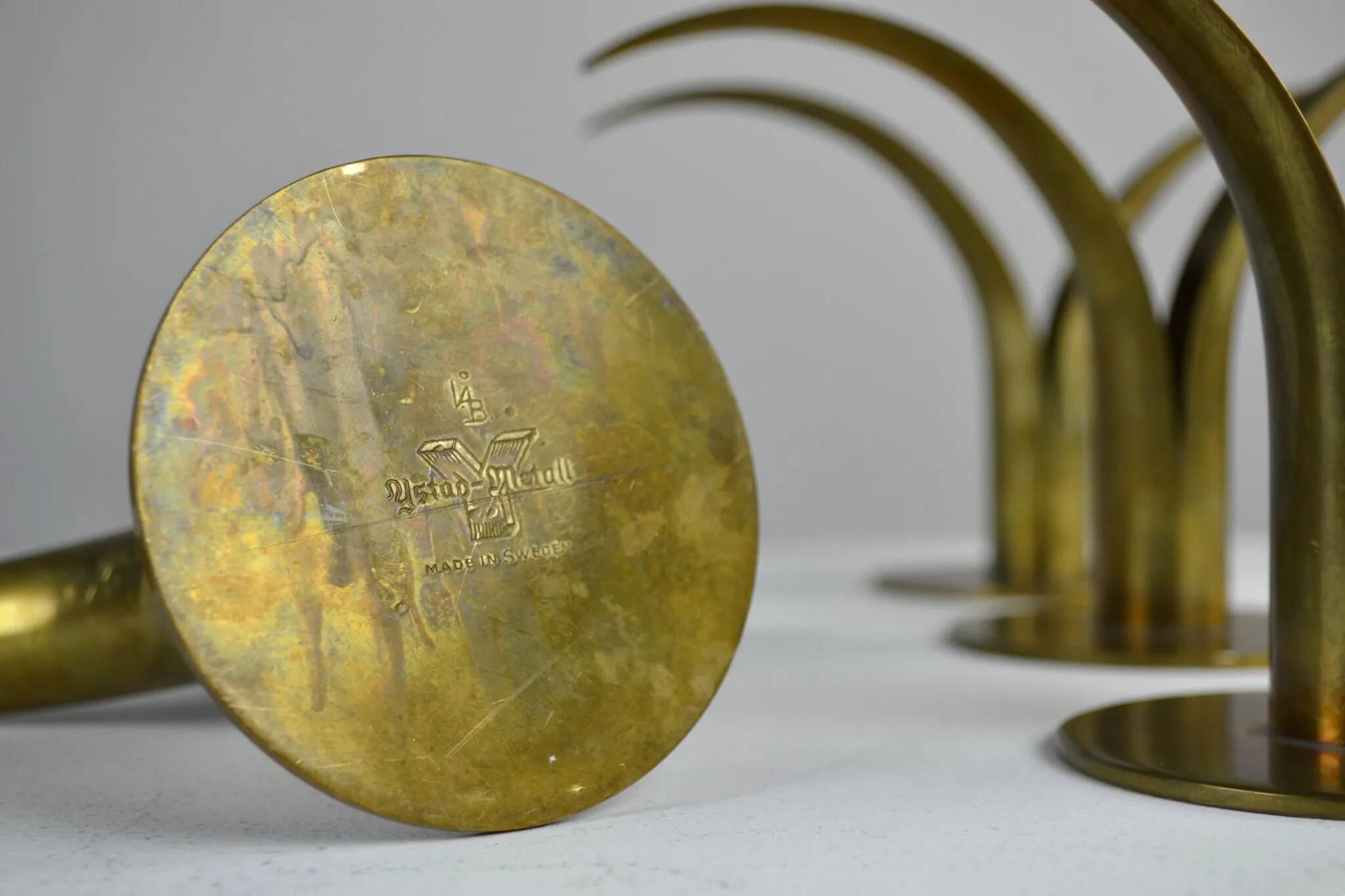 “Liljan” Candleholders — Ivar Ålenius-Björk for Ystad-Metall, Sweden, Late 1940s