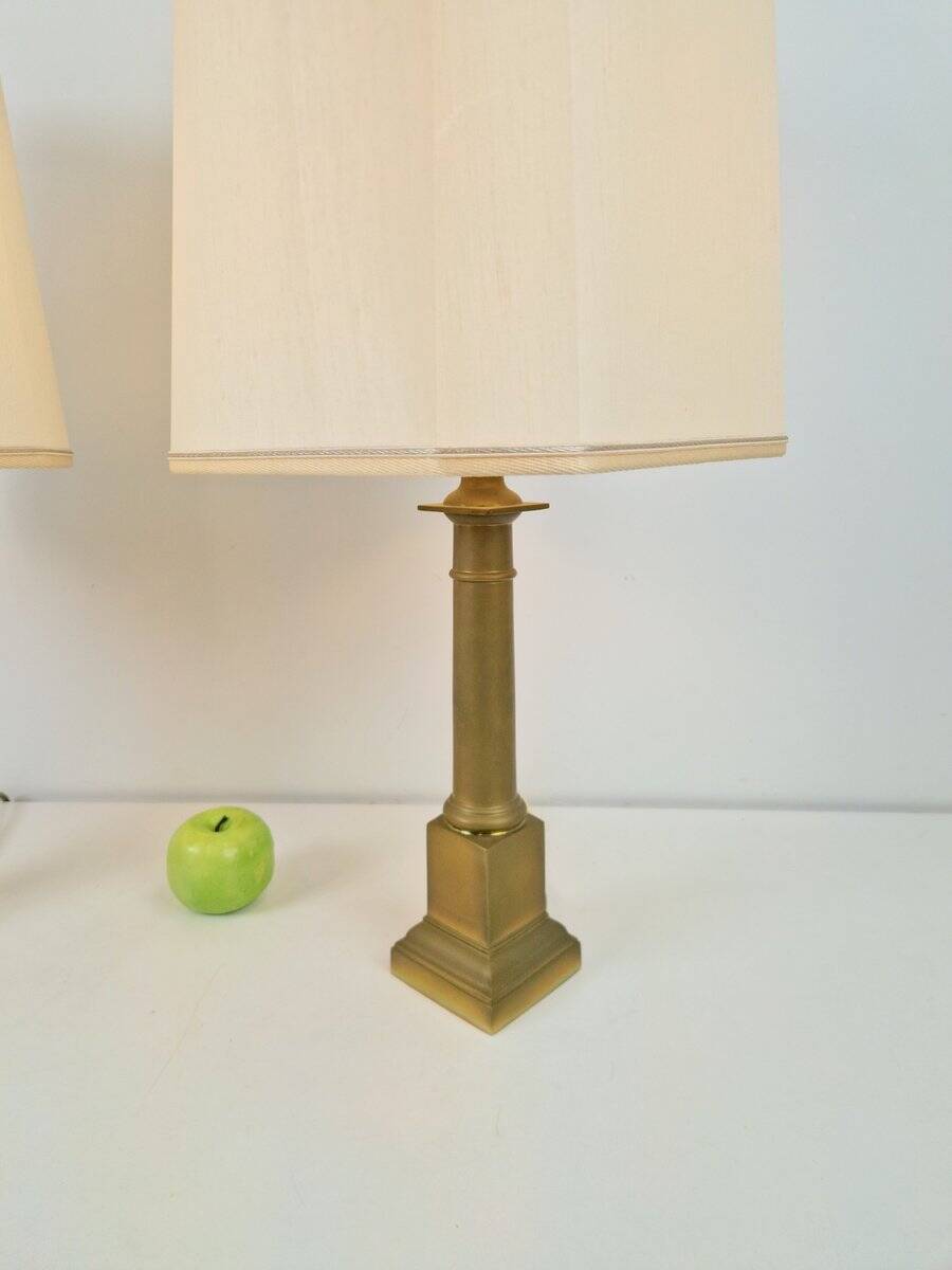 Neoclassical Empire Brass Table Lamp, France, 1960, Set of 2