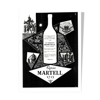 Affiche vintage années 30 Cognac Martell