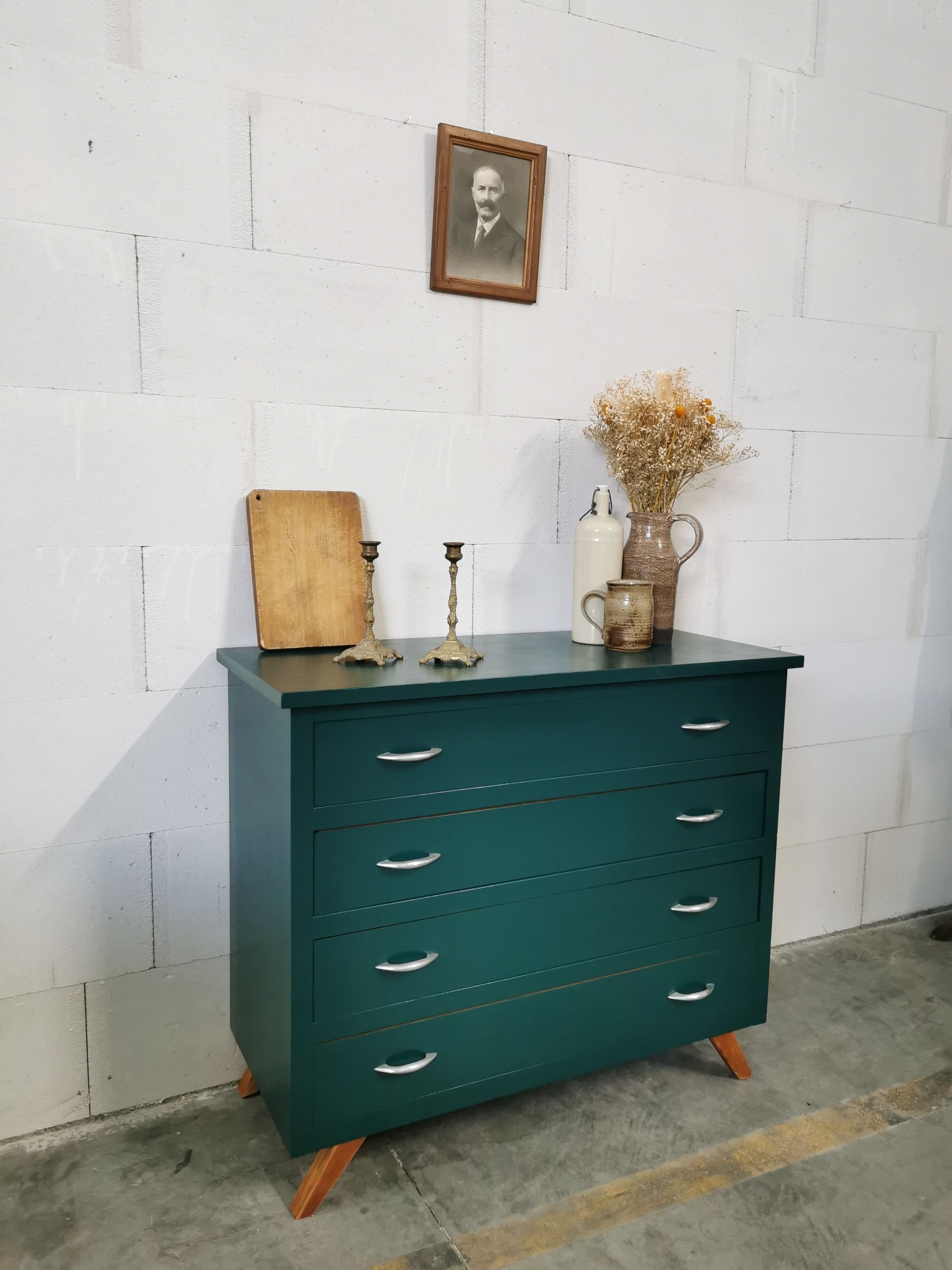 Chest of drawers vintage feet compass redesigned