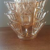 Art deco vase in orange iridescent glass