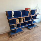 Trapezoidal shelf with solid wood art deco lockers