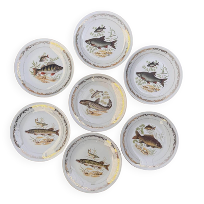 Assiettes à Poisson Vintage en Porcelaine de Limoges – Émaux de Limoges