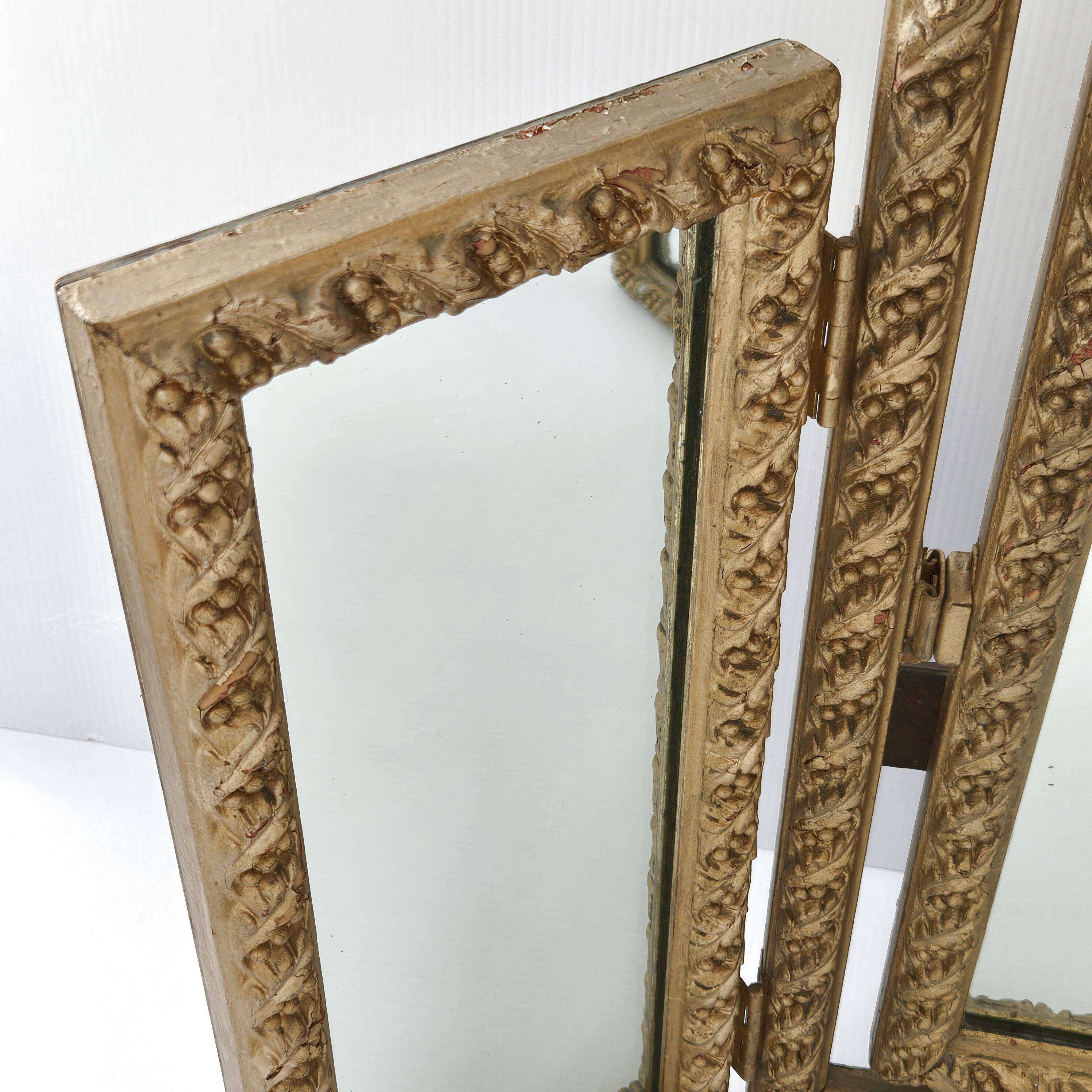 Miroir triptyque vintage 1950