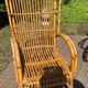 Vintage rattan lounge bench and 2 armchairs
