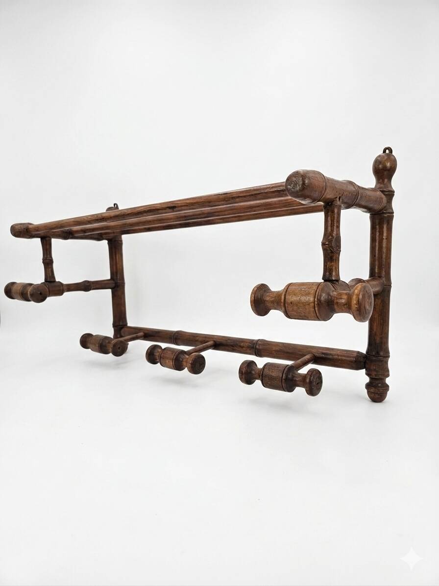 Napoleon III style bamboo wood coat rack