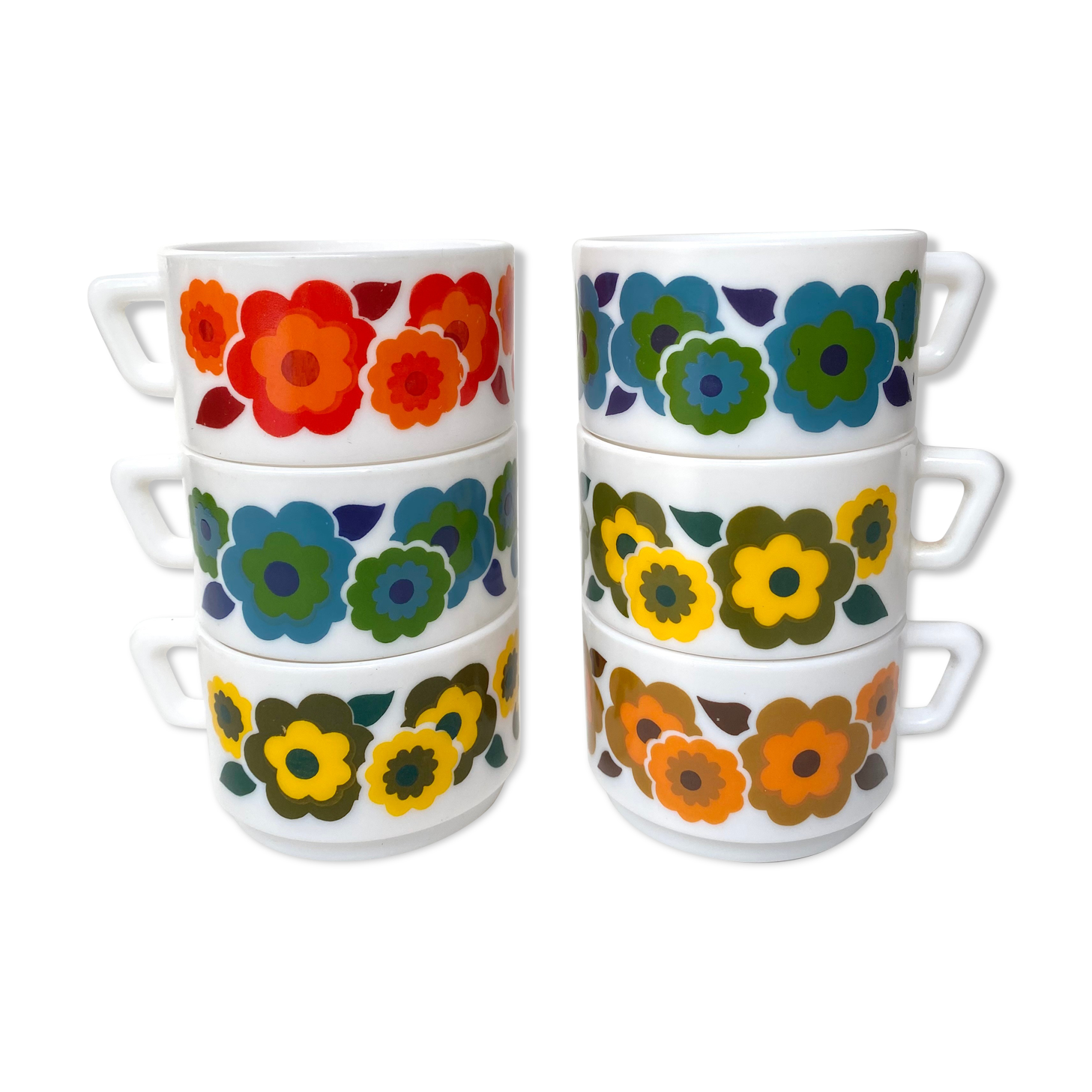 Vintage lotus arcopal coffee cups