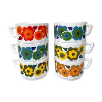 Vintage lotus arcopal coffee cups