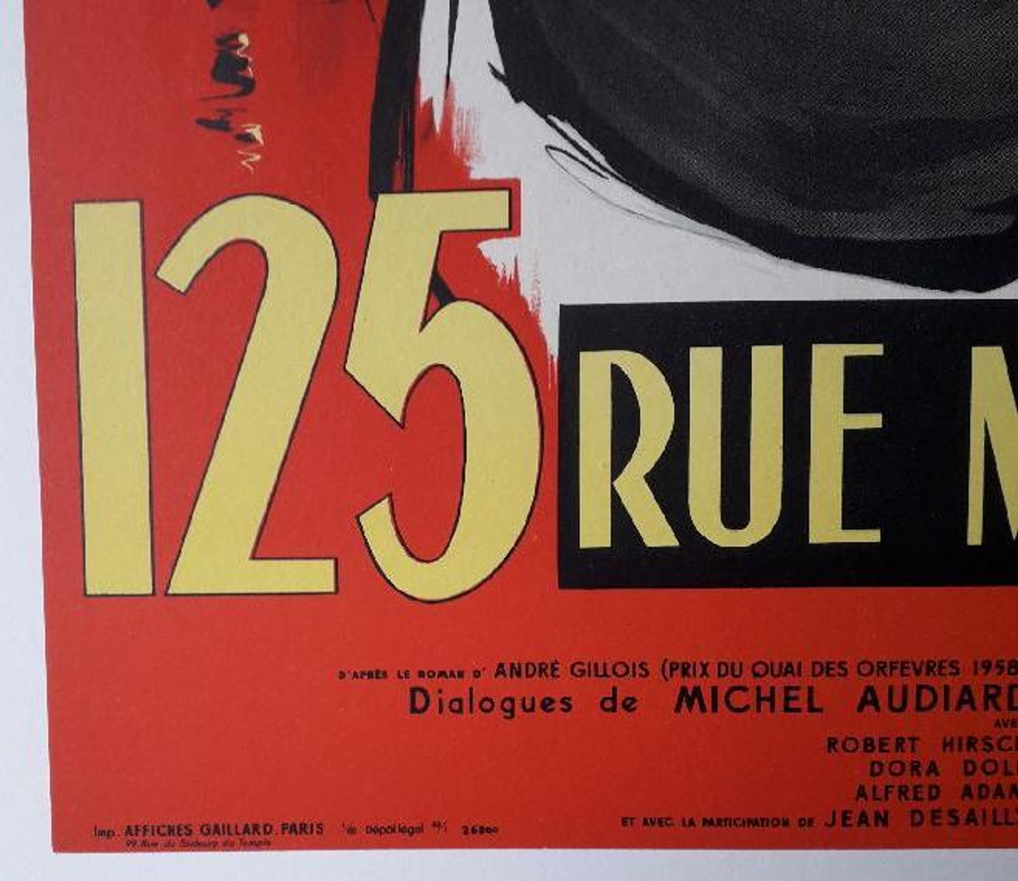 Cinema poster "125 rue Montmartre" Lino Ventura 40x60cm 1959