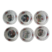 6 plates dessert H.Loux Sarreguemines Obernai
